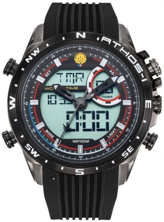 Patrouille de France Athos1Montre Homme Chrono Acier Silicone Noir A1-100L-668042