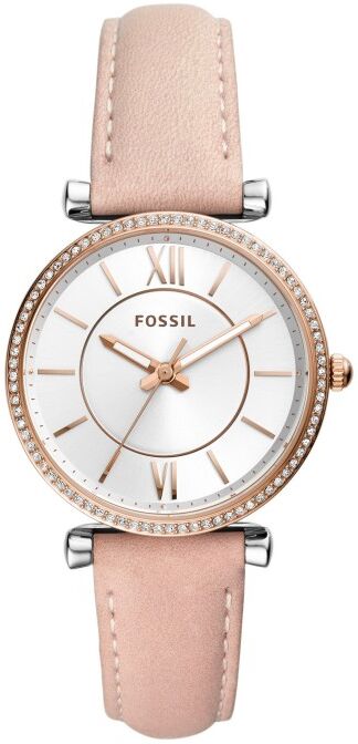 Fossil Femme Montre Analogique Quartz avec Bracelet Cuir Rose ES4484