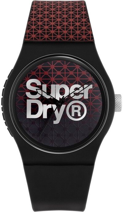 Superdry Montre Homme Analogique Quartz Bracelet Silicone Noir - SYG268R