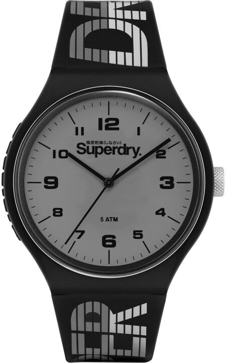 Superdry Montre Homme Analogique Quartz Bracelet Silicone Noir - SYG269BE