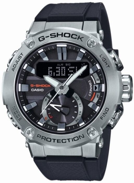 Casio Montre Homme G-Shock G-Steel Bluetooth Acier Silicone Noire GST-B200-1AER