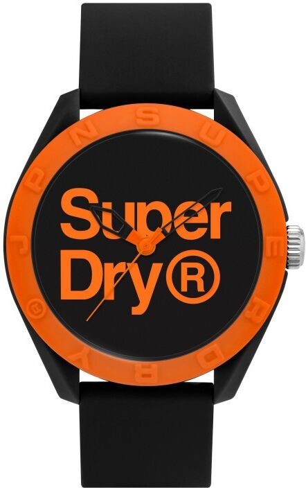 SuperDry Montre Homme Quartz Urban XL Kanji Cadran Noir Bracelet Noir-SYG303BO