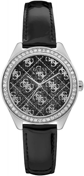 Guess Sugar Montre Femme Acier Cuir Noir GW0098L2