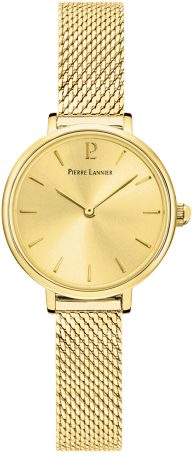 Pierre Lannier Nova Montre Femme Acier Doré Milanais 014J548