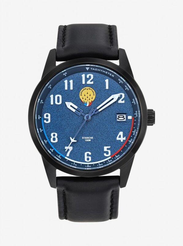 Patrouille de France Airshow Montre Homme Acier Cuir Noir 668500