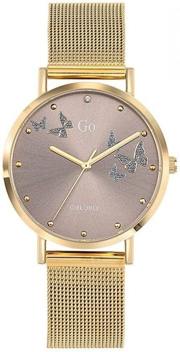 Go Girl Only Go Girl Montre Femme Acier Doré Milanais Cadran Rose Et Papillons 695360