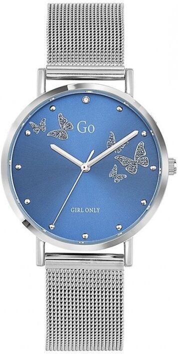 Go Girl Only Go Girl Montre Femme Acier Milanais Cadran Bleu Et Papillons 695361