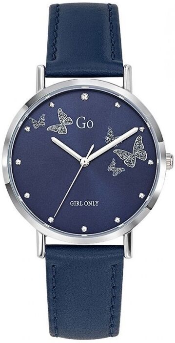 Go Girl Only Go Girl Montre Femme Acier Cuir Bleu Cadran Bleu Et Papillons 699348