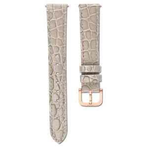 Swarovski Cinturino per orologio, Larghezza: 16 mm (0.63"), Pelle con impunture, Beige, Finitura in tono oro rosa 18 cm