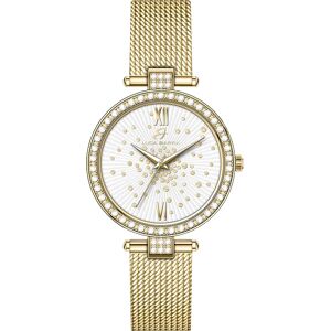 Luca Barra OROLOGIO DONNA IN ACCIAIO IP GOLD QUADRANTE BIANCO GHIERA CON CRISTALLI BIANCHI