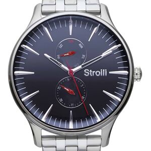 Stroili Orologio multifunzione con cinturino e cassa in acciaio silver. quadrante blu Argentato