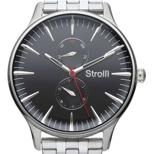 Stroili Orologio multifunzione con cinturino e cassa in acciaio silver. quadrante nero Argentato