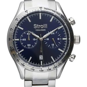 Stroili Orologio cronografo cinturino e cassa in acciaio silver. quadrante blu Argentato