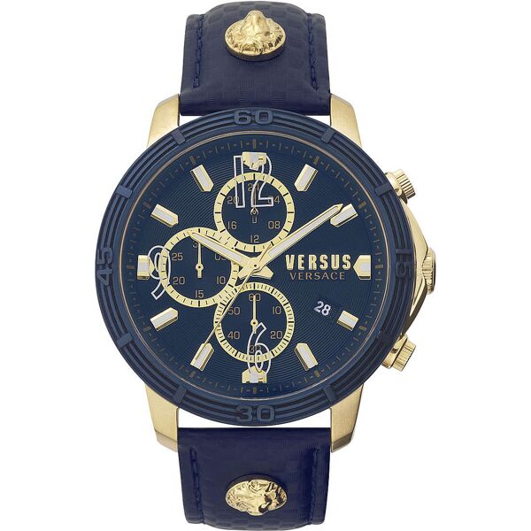 versace vsphj0220 orologio uomo quadrante analogico cassa in acciaio e cinturino pelle colore blu oro - vsphj0220 versus bicocca