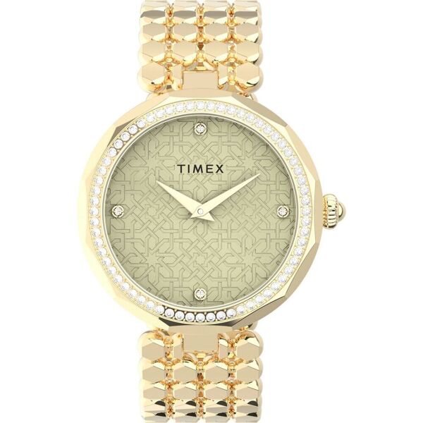 timex - orologio donna  jewelry quadrante champagne tw2v02500 - tw2v02500 giallo