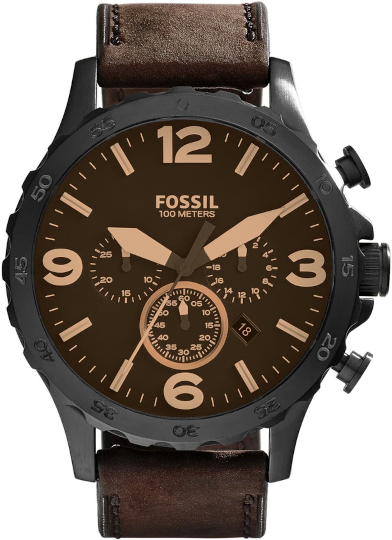 FOSSIL Orologio analogico 'NATE' Marrone