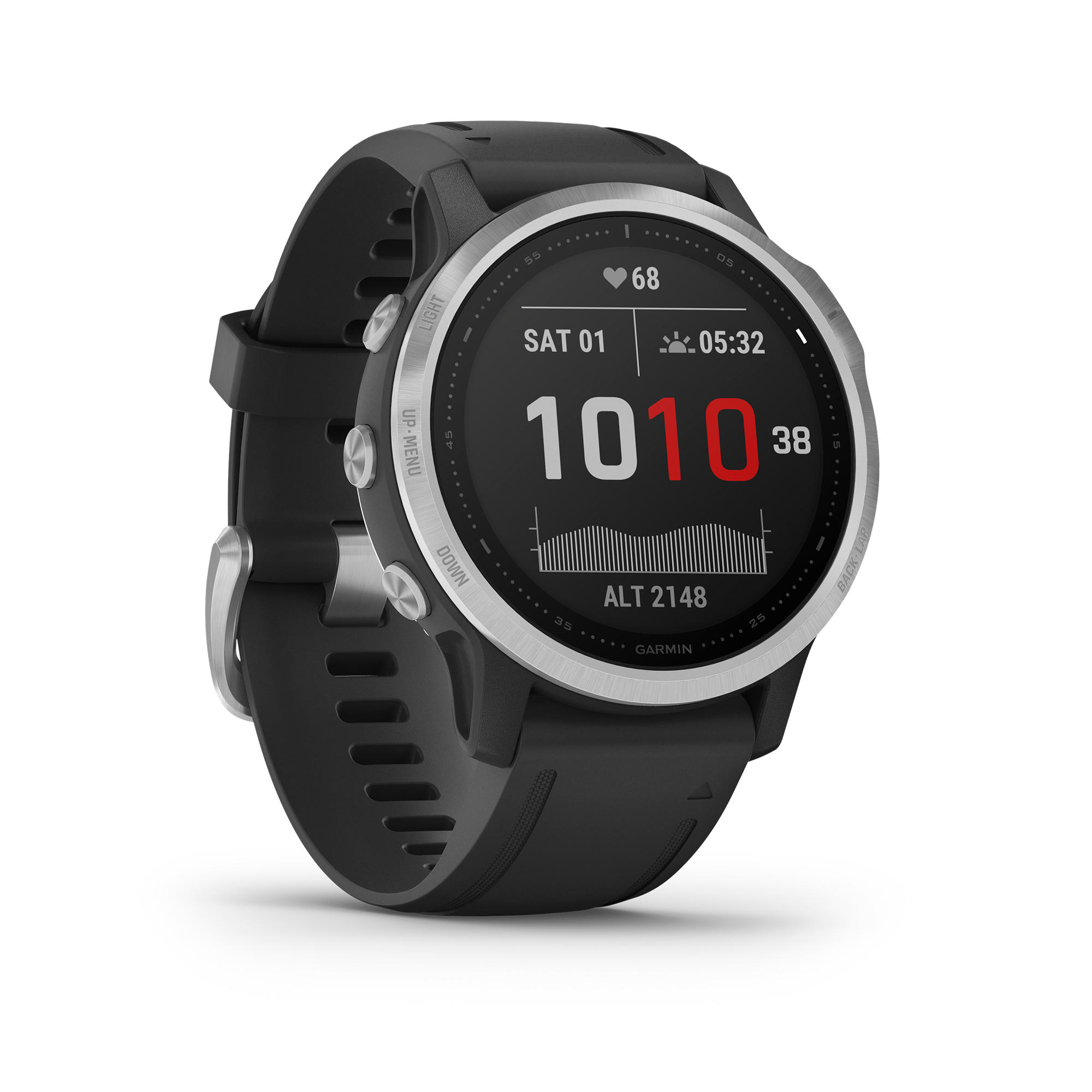 Garmin Orologio gps multisport FENIX 6S silver-nero