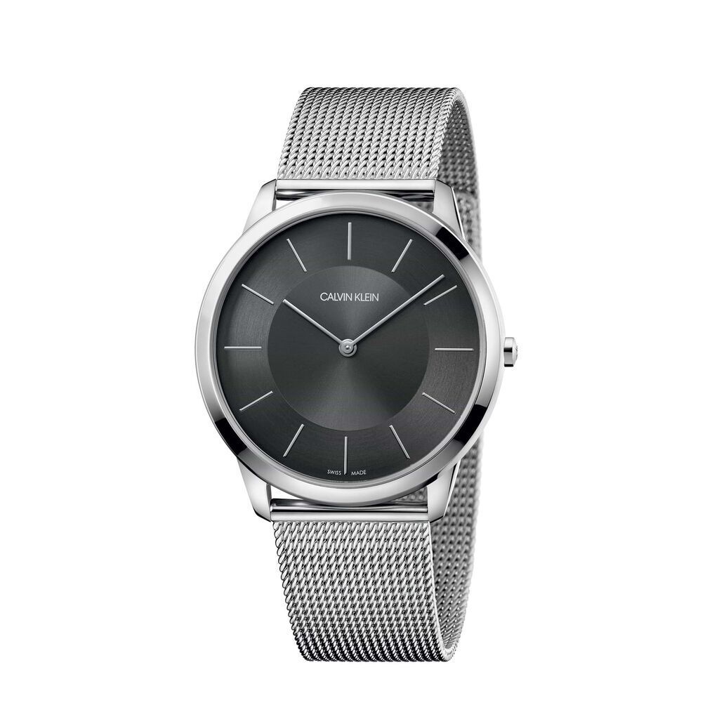 Calvin Klein - Orologio Uomo  Minimal quadrante grigio scuro K3M2T124-SA20 - FA-K3M2T124-SA20 Grigio