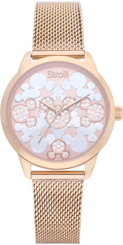 Stroili Orologio solo tempo multi Topolino cinturino e cassa in acciaio rose gold Rosa