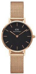 Daniel Wellington Petite Melrose Black Rose horloge DW00100217 - Roségoud