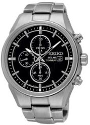 Seiko Solar Chrono Titanium horloge SSC367P1 - Zilver