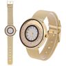 Sonew Quartz Horloges Analoog Polshorloge Ronde Legering Band Strass Wijzerplaat Jurk Polshorloge voor Vrouwen(Goud)