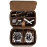 ROTHWELL 2 Horloge Travel Case Storage Organizer voor 2 Horloges   Stoere Draagbare Bescherming w/Rits Past Alle Horloges & Smart Horloges tot 50mm