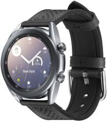 Spigen Retro Fit Universeel Smartwatch 20MM Bandje Kunst Leer Zwart