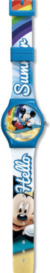 Disney horloge Mickey Mouse Summer junior 25 cm rubber blauw - Blauw