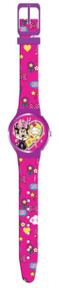 Disney horloge Minnie Mouse meisjes 25 cm rubber roze/paars - Roze,Paars