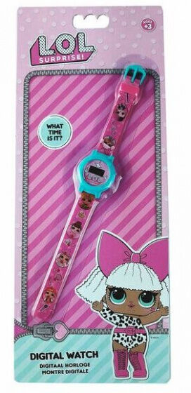 L.O.L. Surprise! horloge meisjes 23 cm PVC roze/blauw - Roze