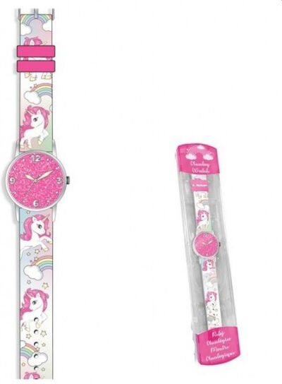 Unicorn anoloog horloge eenhoorn meisjes 4,5 x 4,5 x 25 cm - Multicolor