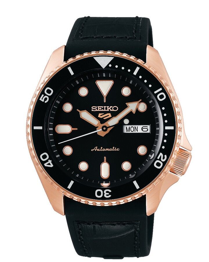 Seiko 5 Sports SRPD76K1 Herenhorloge automaat zwarte wijzerplaat 42,5 mm