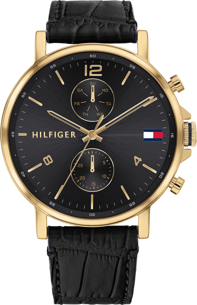 Tommy Hilfiger TH1710417 Horloge staal/leder goudkleurig-bruin-blauw 44 mm