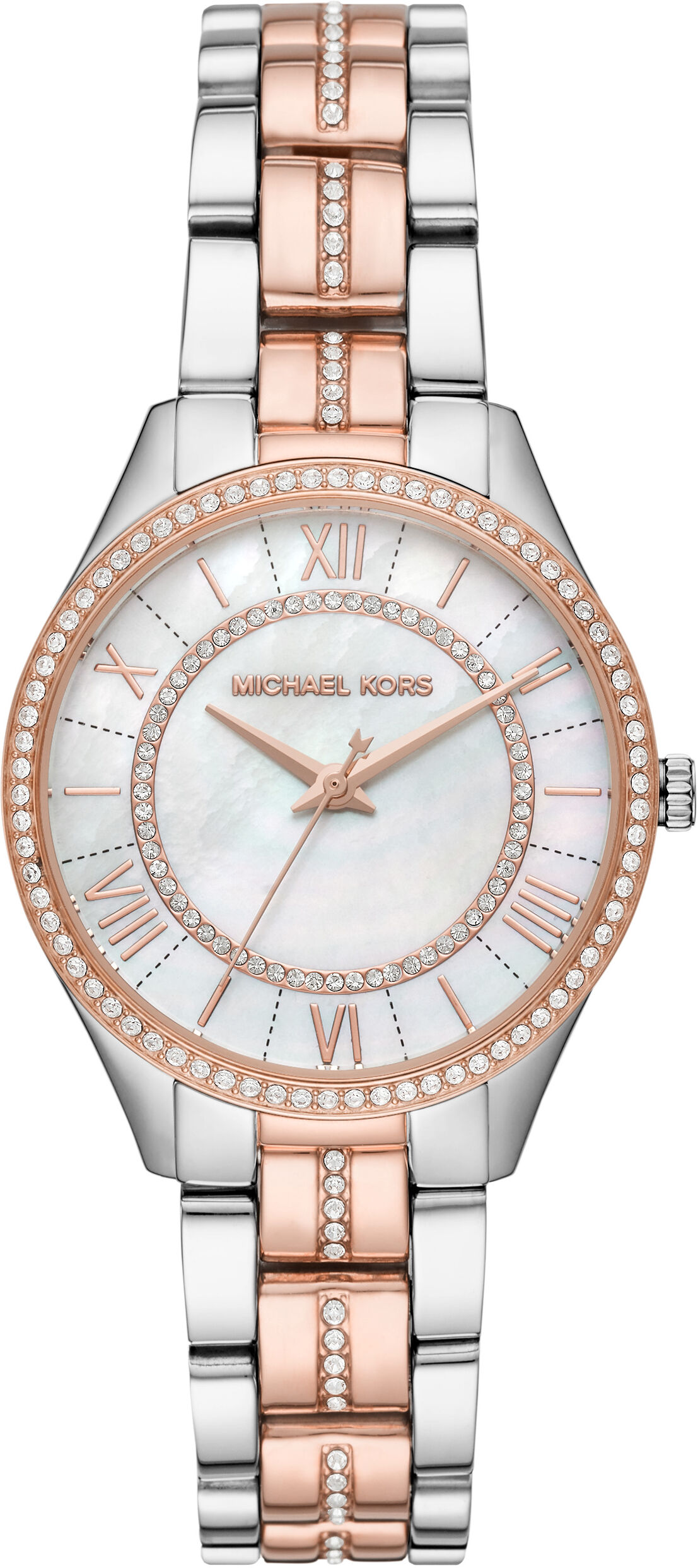 Michael Kors MK3979 Horloge Lauryn staal zilver-en rosekleurig 33 mm