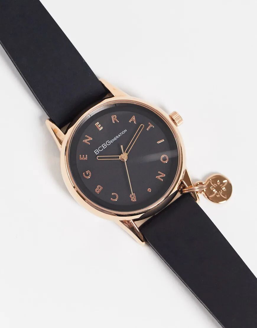 BCBG MaxAzria BCBG Generation gold detail watch-Black  Black