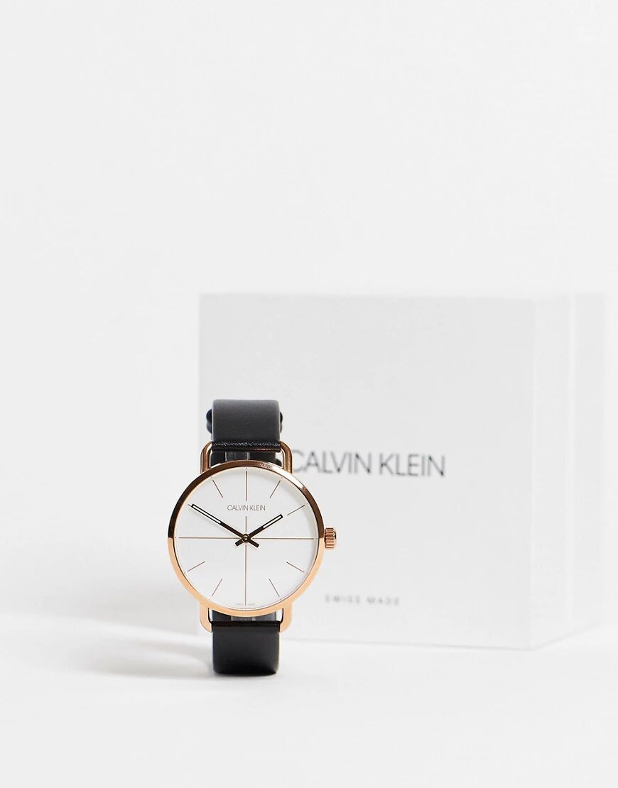 Calvin Klein black strap watch with gold details  Gold