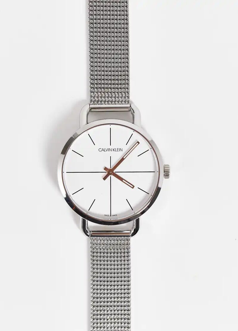 Calvin Klein mesh bracelet strap watch-Silver  Silver