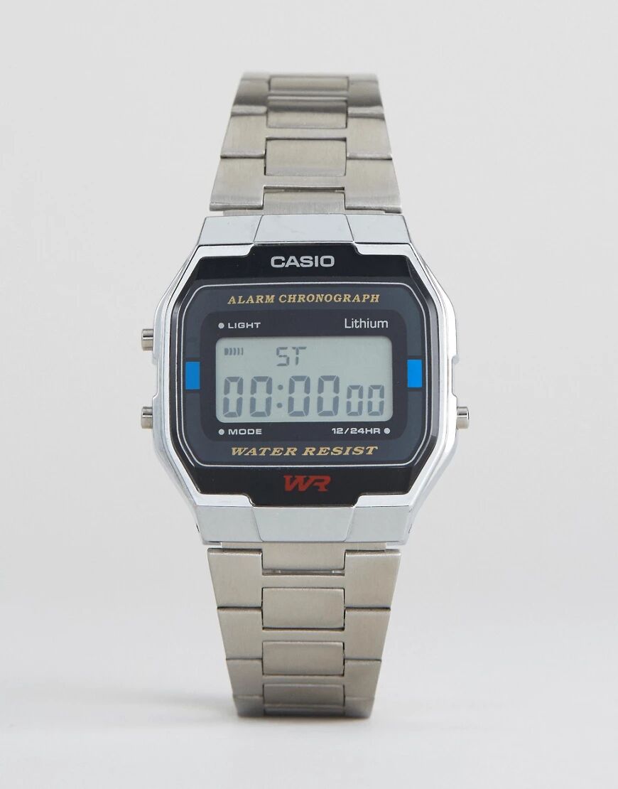 Casio A163WA-1QES digital bracelet watch in silver  Silver