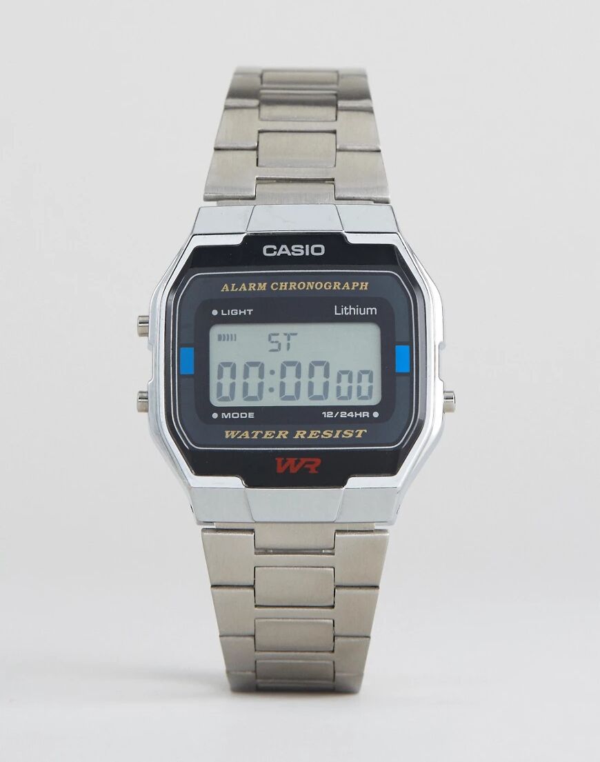 Casio A163WA-1QES digital bracelet watch in silver  Silver