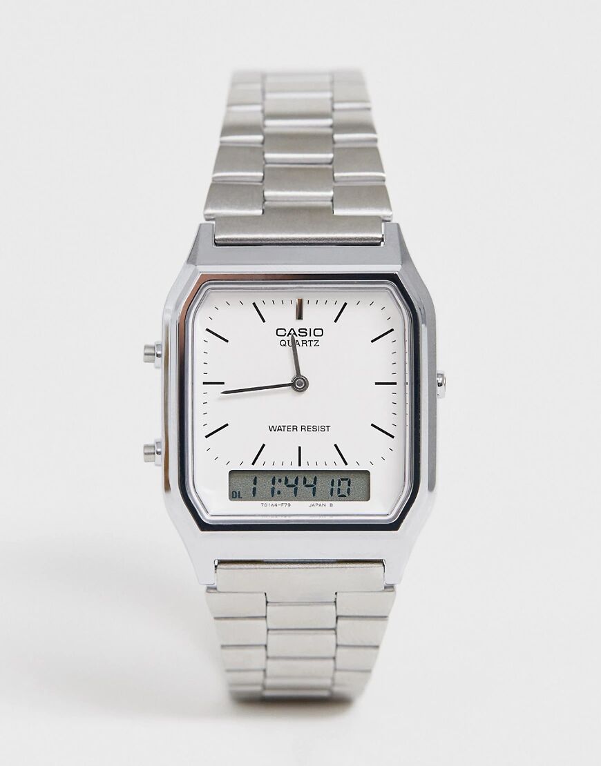 Casio AQ-230A-7DMQ Digital Bracelet Watch-Silver  Silver