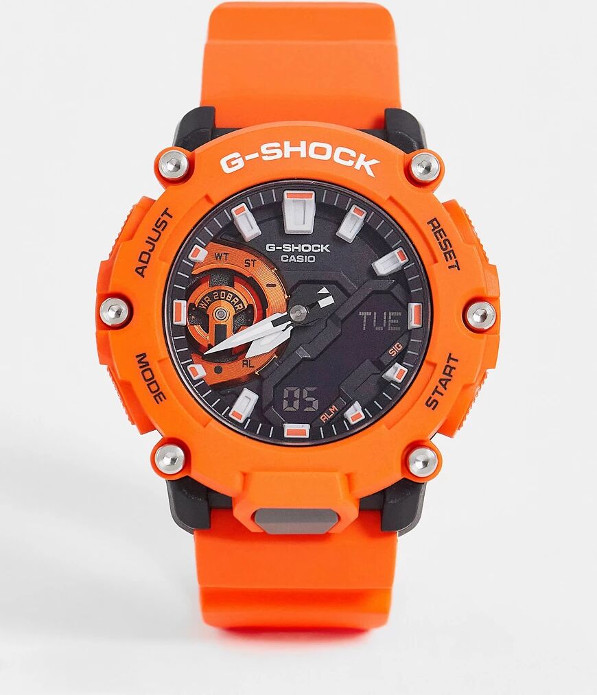 Casio G Shock unisex silicone watch in orange GA-2200M-4AER-Black  Black