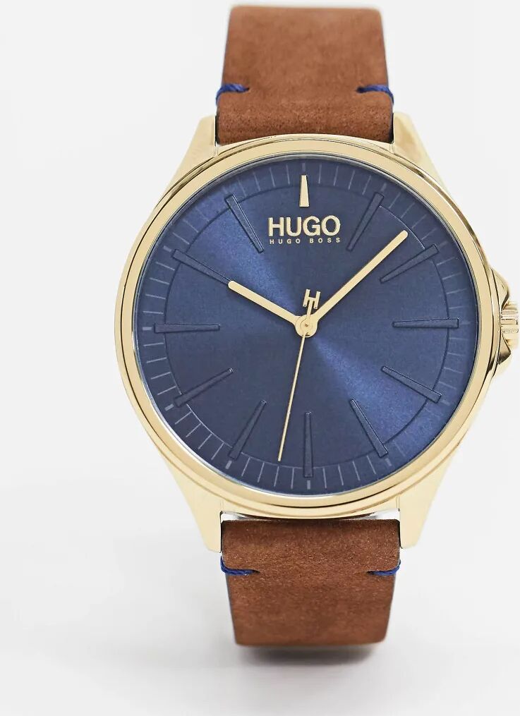 HUGO brown leather watch  Brown