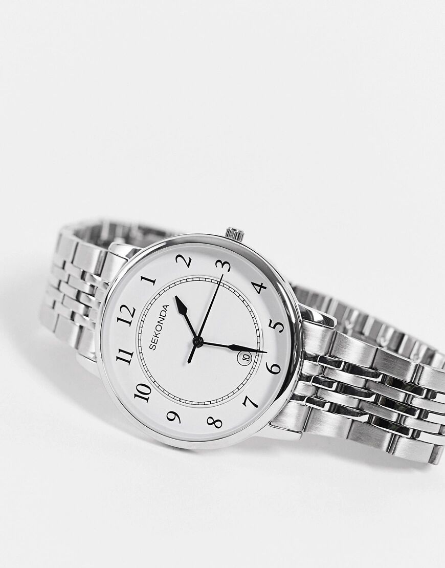 Sekonda unisex bracelet watch with white dial-Silver  Silver