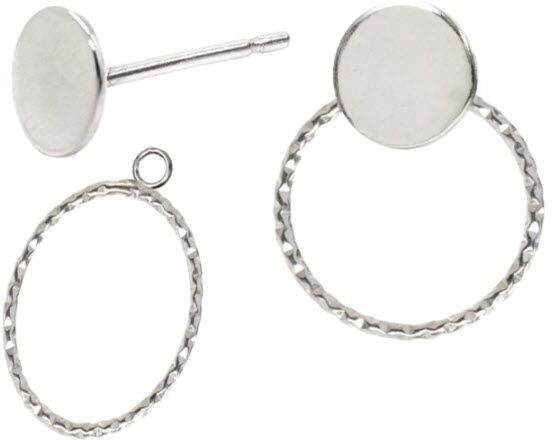 Lucy Ashton Disc and Circle Stud Earrings and Ear Jackets