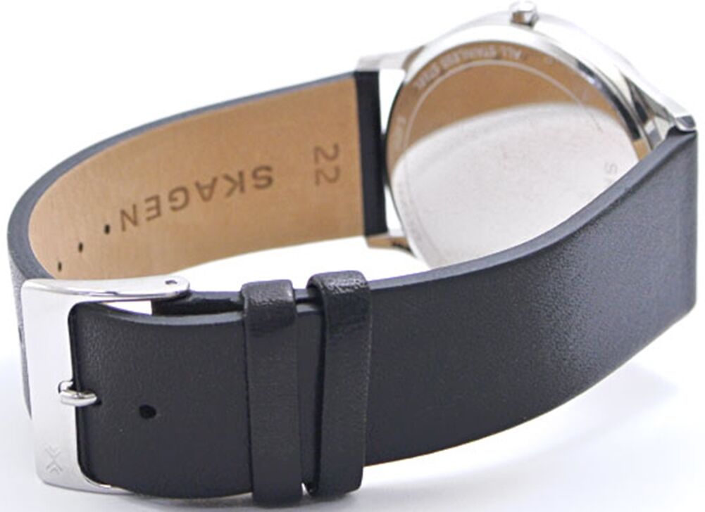 Skagen Black leather strap for Skagen Jorn SKW6329