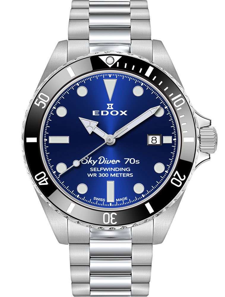 Edox Sky Diver 70s Automatic 300M Diver 80115 3N1M BUIN