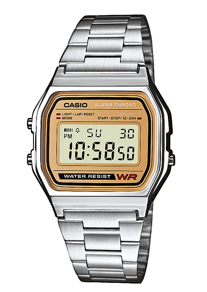 Casio Morgendagens gode gamle tider - Casio Classic Retro Silver/Gold - A158WEA-9EF