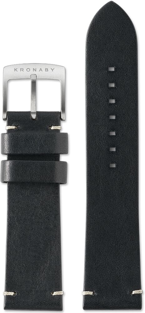 Kronaby Black Leather Strap 22mm BC10798