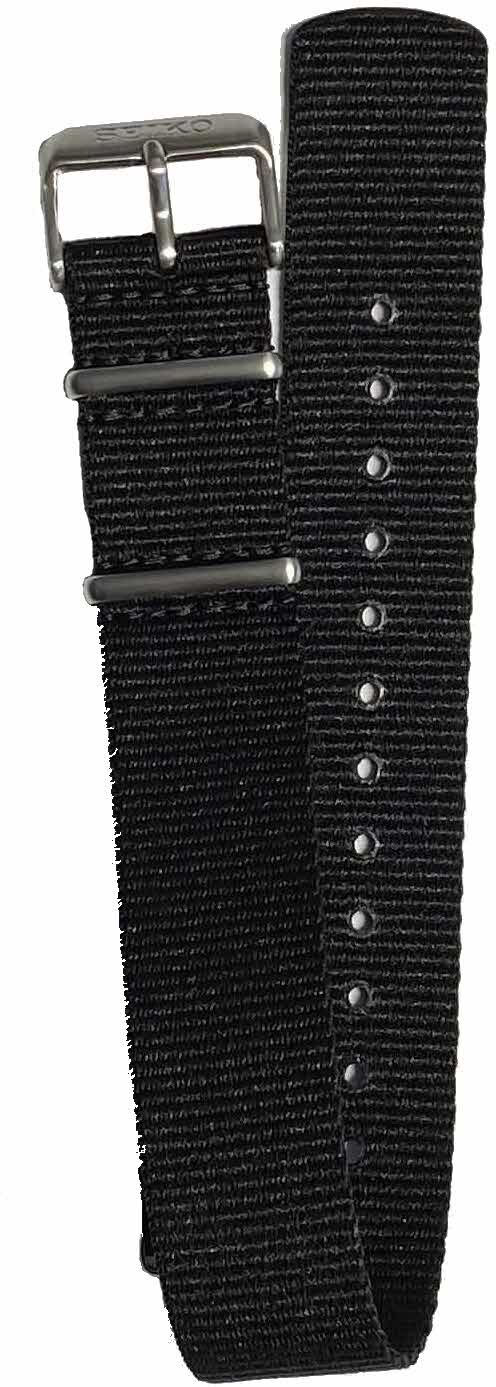 Seiko Black Nylon Strap For Seiko 5 Sports  22mm L0FP02CJ0